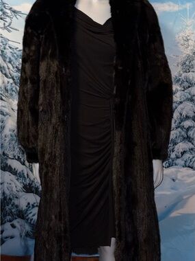 Saga Furs Gorgeous Black Full Length Mink Coat